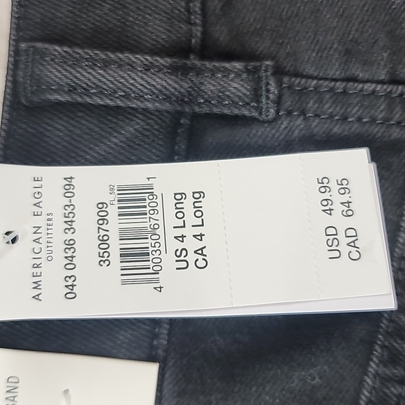 American eagle black mom jeans 4 long new nwt - Picture 6 of 7